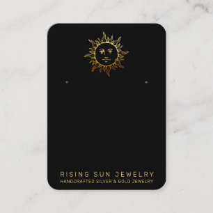 Carte De Visite *~* EARRING AFFICHAGE Sun QR Social Media Black Bu