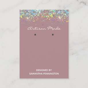 Carte De Visite Earring Display Faux Rainbow Metalitic Parties sci