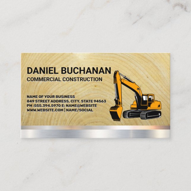 Carte De Visite Earth Mover | Bois métallique (Devant)