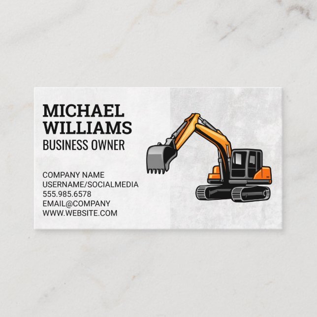 Carte De Visite Earth Mover | Véhicule de construction (Devant)