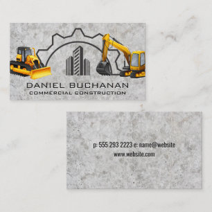 Carte De Visite Earth Mover   Véhicule de construction   Béton