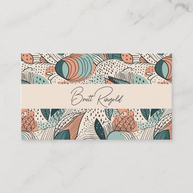 Carte De Visite Earthy Boho Abstrait Terracotta Cream Bisque (Devant)