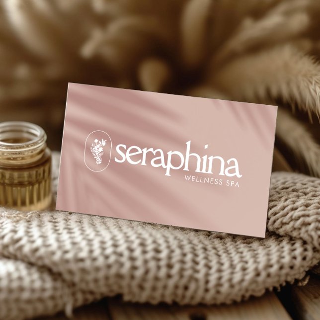 Carte De Visite Earthy Elegance Logo Beauté, Bien-être, Spa rose (Créateur téléchargé)