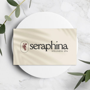 Carte De Visite Earthy Elegance Logo Beauté, Wellness, Ivoire Spa