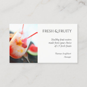 Carte De Visite Eau de fruits avec pêche et pastèque