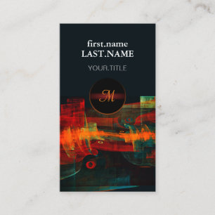 Carte De Visite Eau Orange Rouge Bleu moderne Art Abstrait Motif