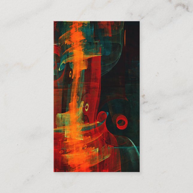 Carte De Visite Eau Orange Rouge Bleu moderne Art Abstrait Motif (Devant)