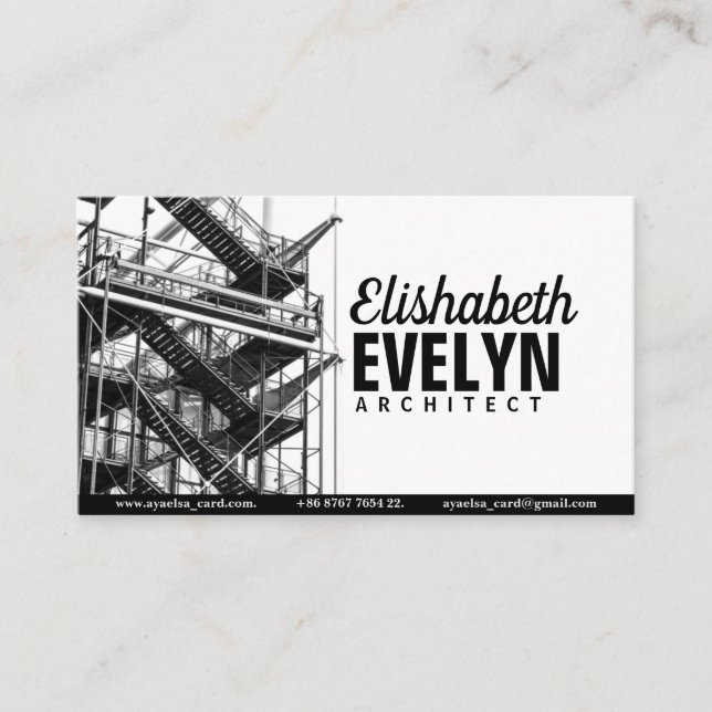 Carte De Visite Échafaudage en niveaux de gris photo (Devant)