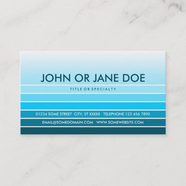 Carte De Visite échantillon bleu (Devant)