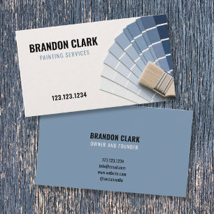 Carte De Visite Échantillon de peinture bleu ardoise éventail phot