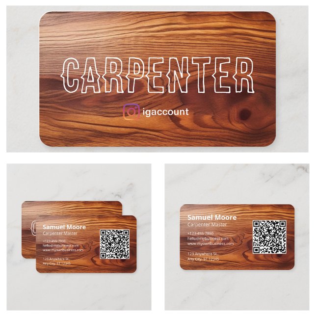 Carte De Visite Échantillon unique de charpentier (Unique Carpenter Sample Business Card
)