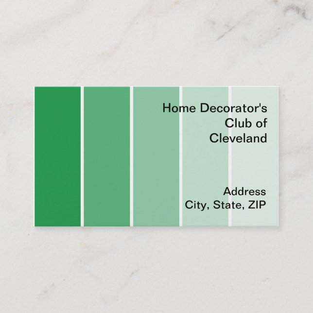 Carte De Visite Échantillons de peinture vert brillant (Devant)