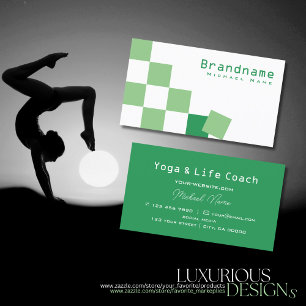 Carte De Visite Echecboard vert et blanc Professionnel Design