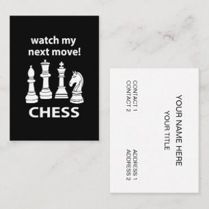 Carte De Visite Échecs Regardez Mon Prochain Déplacement Chess