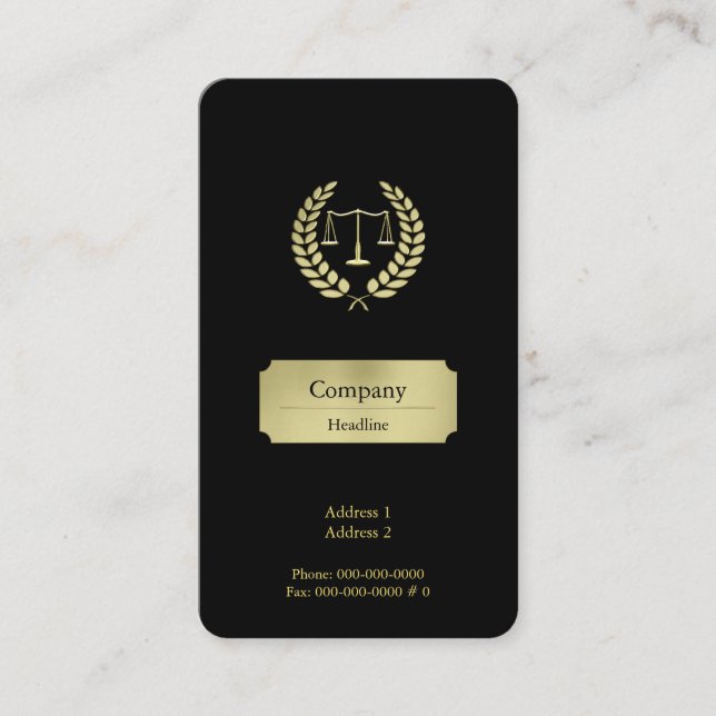Carte De Visite Échelle de justice Gold (Devant)