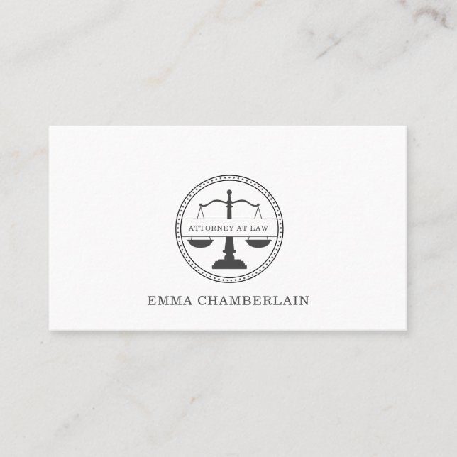 Carte De Visite Échelle de justice pour avocat classique (Devant)