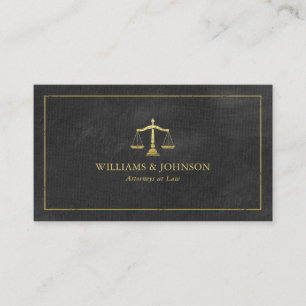Carte De Visite Échelles d'avocat de mandataire d'or de justice