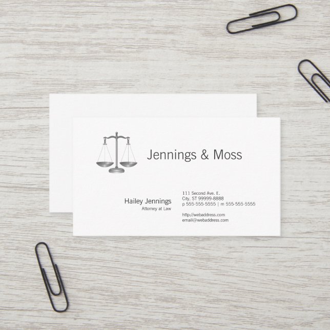 Carte De Visite Échelles de justice (Devant/Arrière en situation)