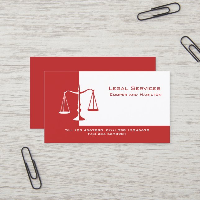 Carte De Visite Échelles de mandataire de justice (Devant/Arrière en situation)