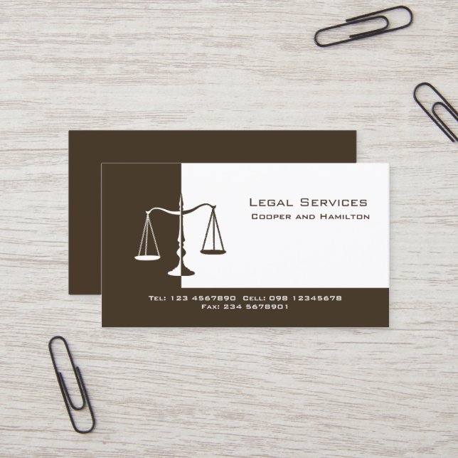 Carte De Visite Échelles de mandataire de justice (Devant/Arrière en situation)
