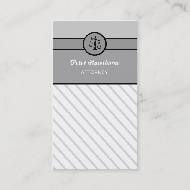 Carte De Visite Échelles élégantes de justice d'avocat de (Devant)