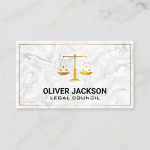 Carte De Visite Échelles Gold Justice   Marbre