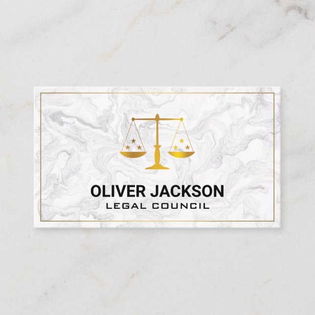 Carte De Visite Échelles Gold Justice | Marbre (Devant)
