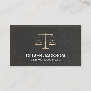 Carte De Visite Échelles Gold Justice   Texture murale noire