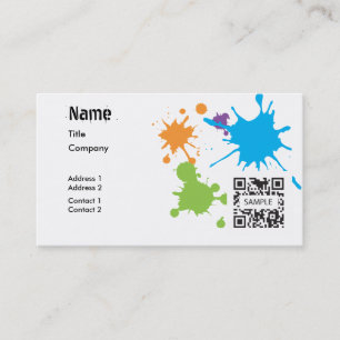 Carte De Visite Éclaboussure générique de peinture de modèle de