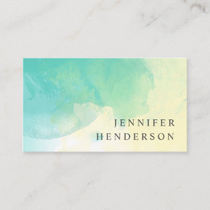 Carte De Visite Éclaboussure jaune turquoise moderne