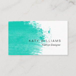 Carte De Visite Éclaboussure turquoise d'aquarelle de turquoise