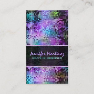 Carte De Visite Éclaboussures multicolores et Motif de Parties sci