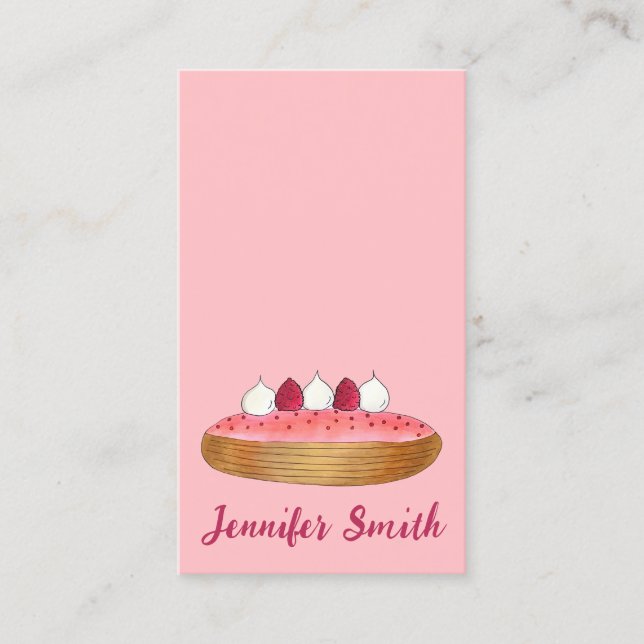 Carte De Visite Eclair Français Choux Pâtisserie Chef boulangerie  (Devant)