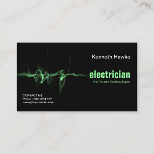 Carte De Visite Éclair vert Électricien