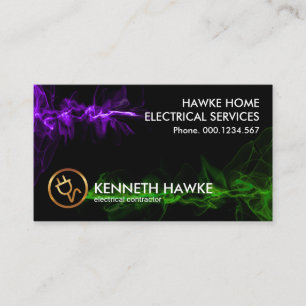 Carte De Visite Éclairage brillant Vagues électricien