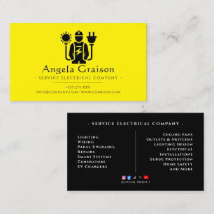 Carte De Visite Éclairage, Câblage, Électricien Professionnel