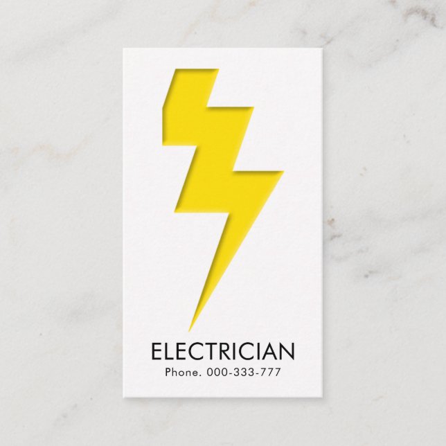 Carte De Visite Éclairage jaune minimaliste (Devant)