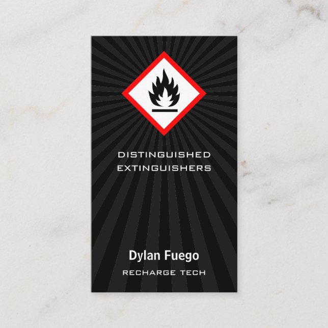 Carte De Visite Éclatez dans des flammes (inflammables) (Devant)