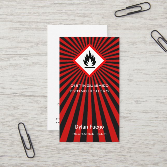 Carte De Visite Éclatez dans la conception inflammable de symbole (Devant/Arrière en situation)