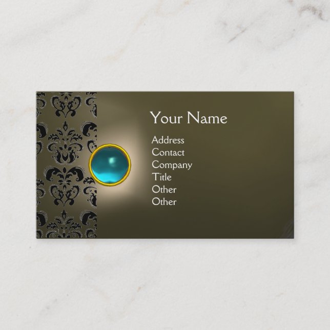 CARTE DE VISITE ECLIPSE DAMASK GEM  MONOGRAMME (Devant)