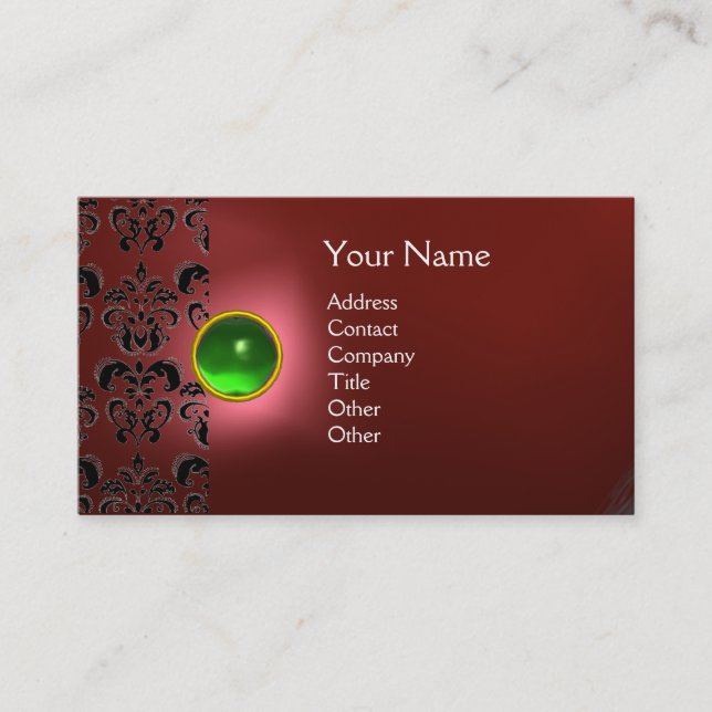 CARTE DE VISITE ECLIPSE DAMASK GEM  MONOGRAMME (Devant)