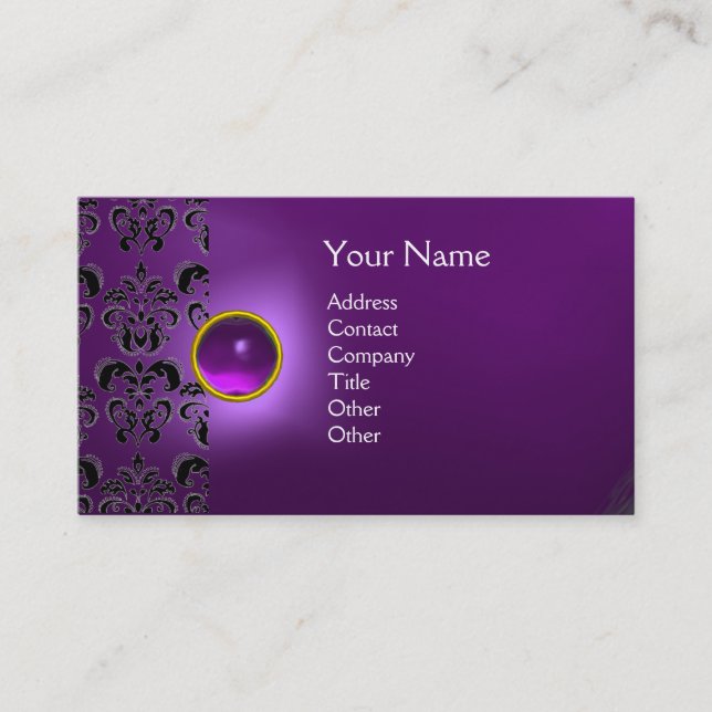 CARTE DE VISITE ECLIPSE DAMASK GEM MONOGRAS (Devant)