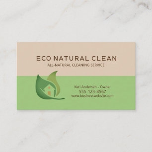Carte De Visite Eco Friendly Maison Service de nettoyage Tout Natu