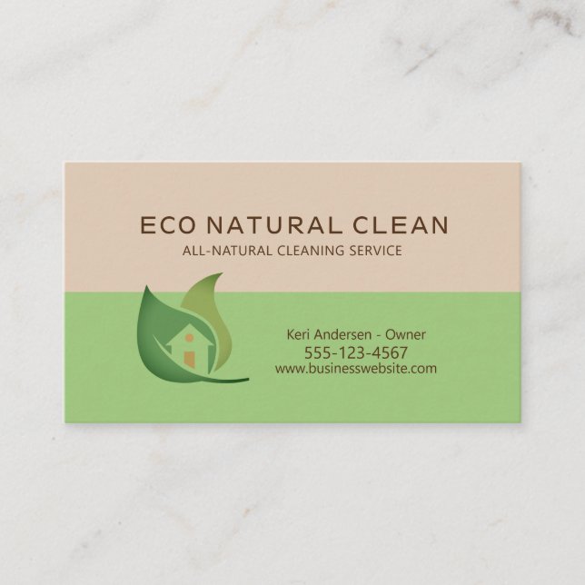 Carte De Visite Eco Friendly Maison Service de nettoyage Tout Natu (Devant)