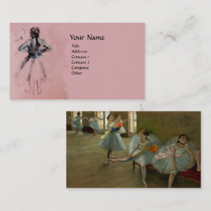 CARTE DE VISITE ÉCOLE DE DANSE / BALLERINA BALLET DANSEURS EN ROSE