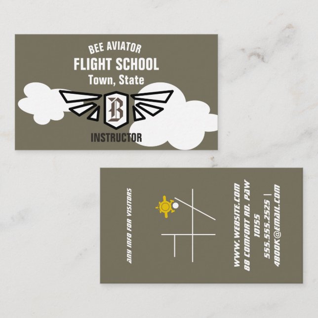 Carte De Visite École de pilotage (Devant / Derrière)