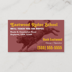 Carte De Visite École de Rodéo   Formation de Cavalier de Taureau 