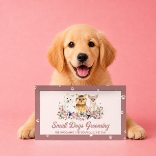 Carte De Visite École d'obéissance canine pour chiots Chien Rose
