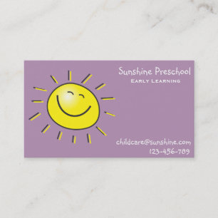 Carte De Visite École maternelle de soleil apprenant tôt le cent