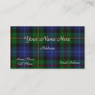 Carte de visite écossais de plaid de tartan